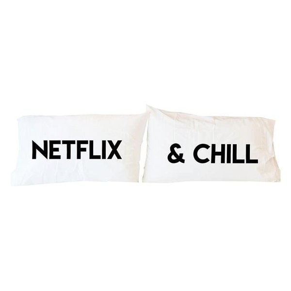 One Bella Casa One Bella Casa 82091CSE Netflix & Chill Pillow Case - Set of 2 82091CSE